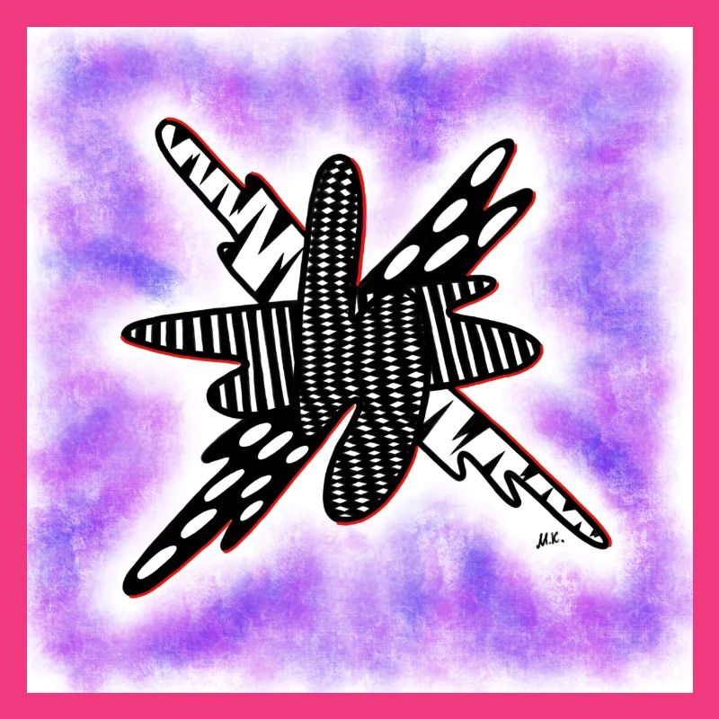 Creative patterned blob on violet