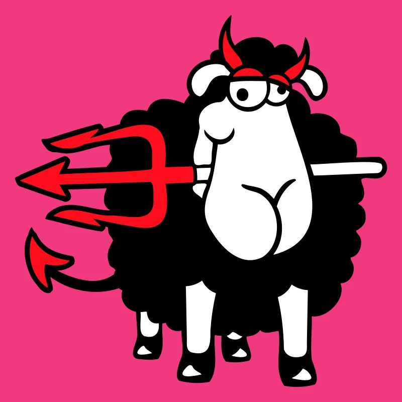 Sheep Devil Satan Hell Evil Trident Horns Cool