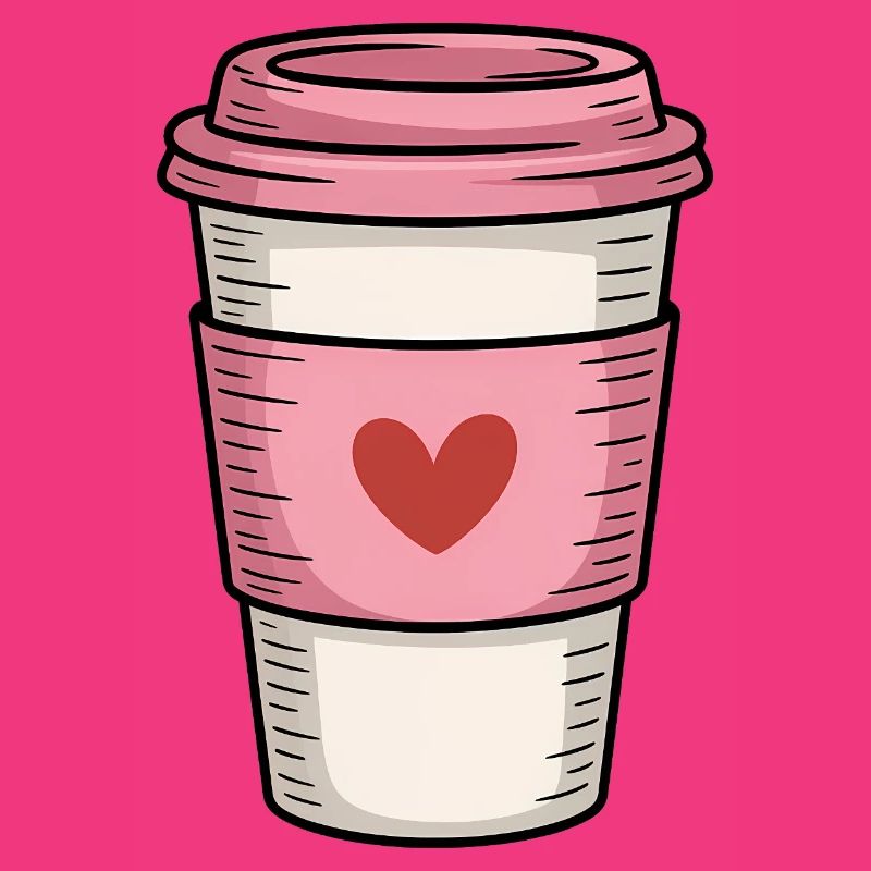 Rosa Kaffeetasse mit Herz