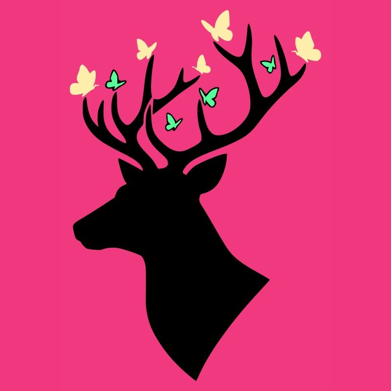 Deer Head Butterfly Multicolored