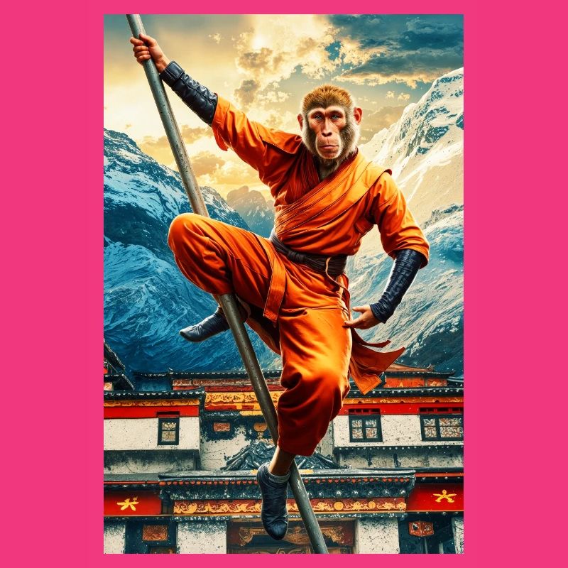 Humanoider Affe Shaolin Mönch