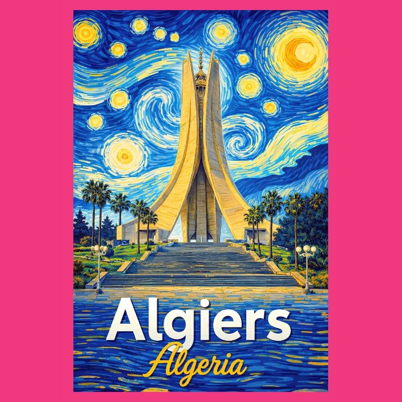 Algiers Monument Starry Night Stil