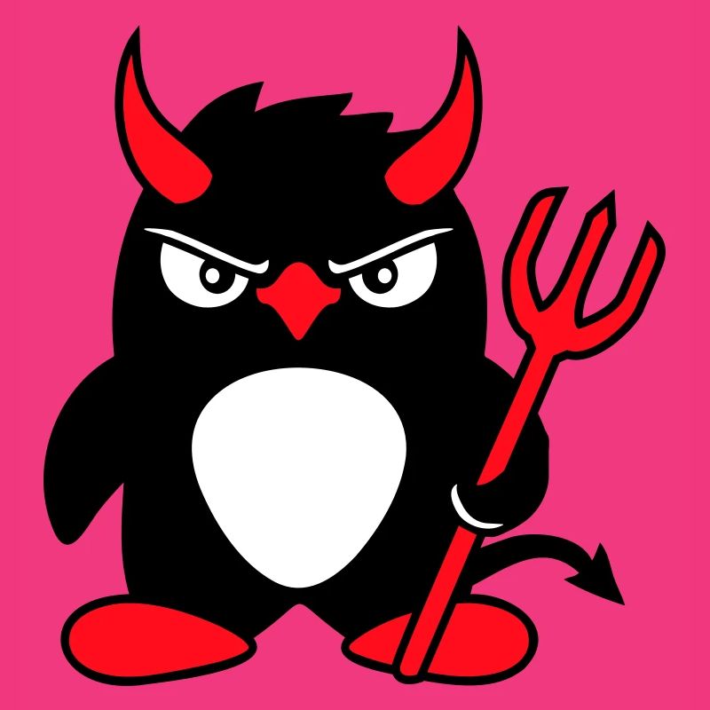 Penguin Devil Horns Trident Hell Evil Satan