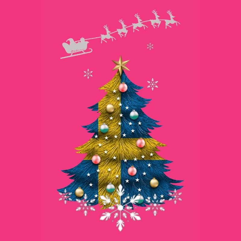 Sapin de Noël avec drapeau de la Suède