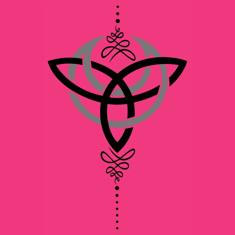 Celtic moon, crescent moon with Trinity symbol.
