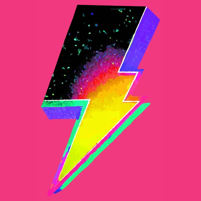 Neon-Regenbogen-Blitz-Emblem