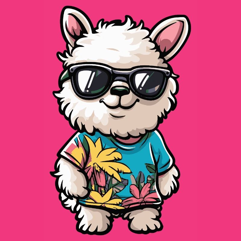 Alpaka Llama Comic Urlaub