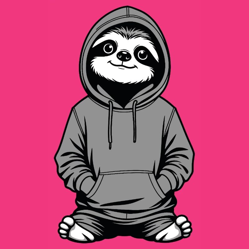 Slow-Chill Sloth Pullover Hoodie
