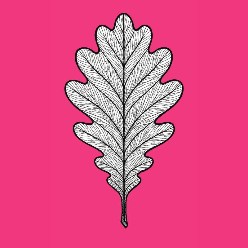 Monochromes Eichenblatt-Design