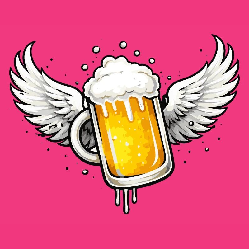 Beer mug with wings – cool fun motif