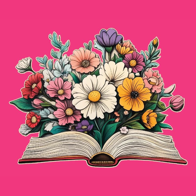 Buch mit Blumen