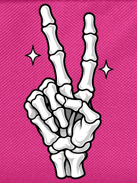 Skelett-Hand Rockzeichen Glow