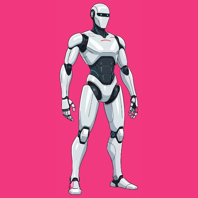 Robot de combat blanc de science-fiction