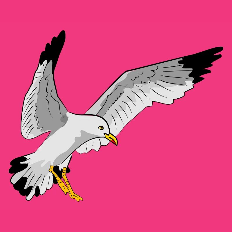 Stilvolle Seevogel Silhouette einer Möwe