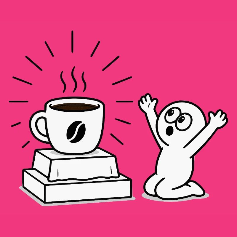 Kaffeebecher Freude Comicdesign