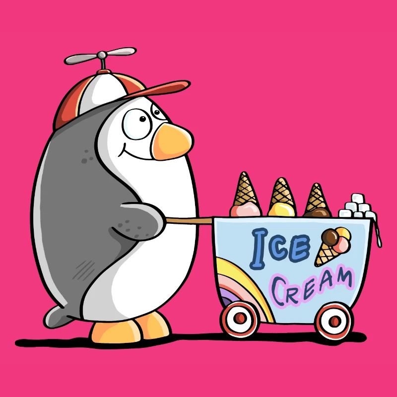 Pinguin Als Eisverkäufer - Eis