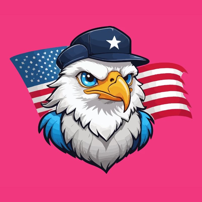 USA Eagle with aviator cap