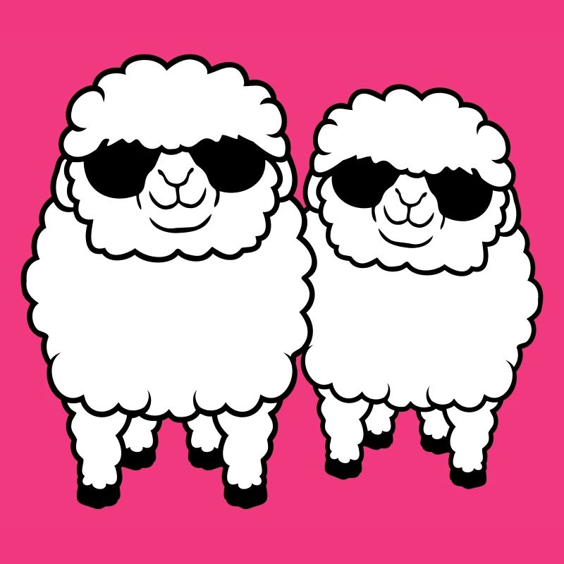 2 Schafe Sonnenbrille Party Schäfchen Team Freunde