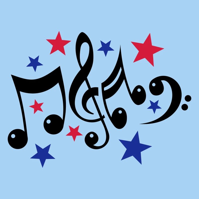 Music Notes and Stars 3c