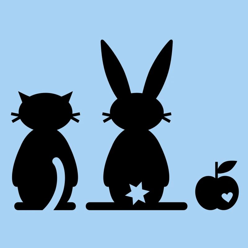 Hase Katze Apfel