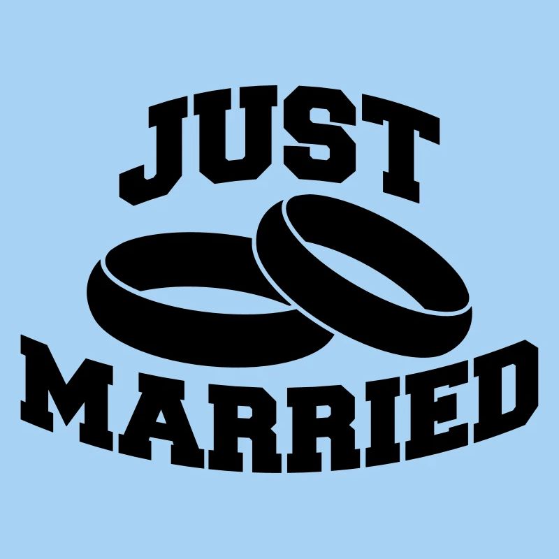 Just Married Rings Logo Design