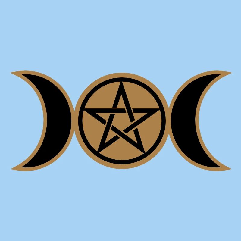 Pentacle, Pentagramme- lune triple Wicca, amulette