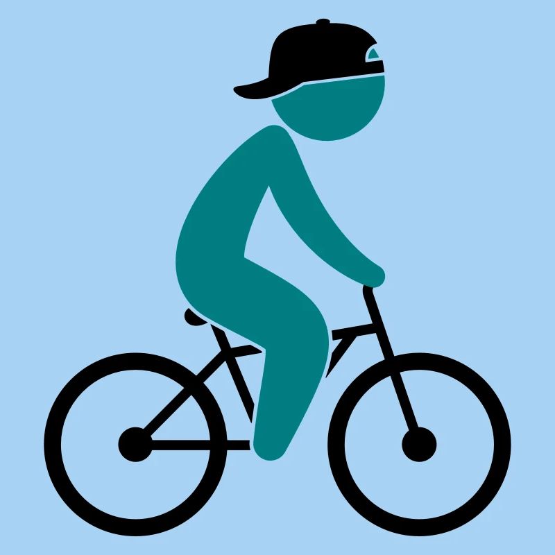 A cyclist rides on his bicycle