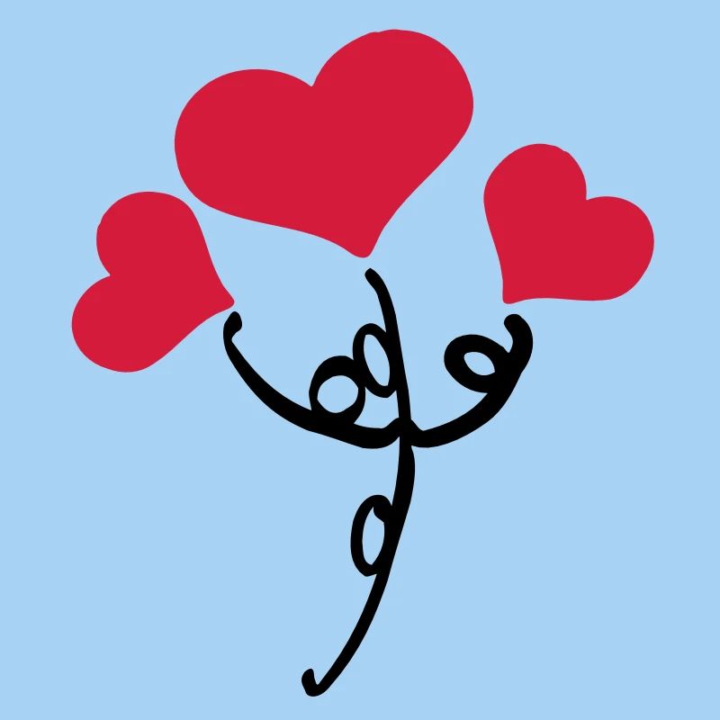 Red hearts flower