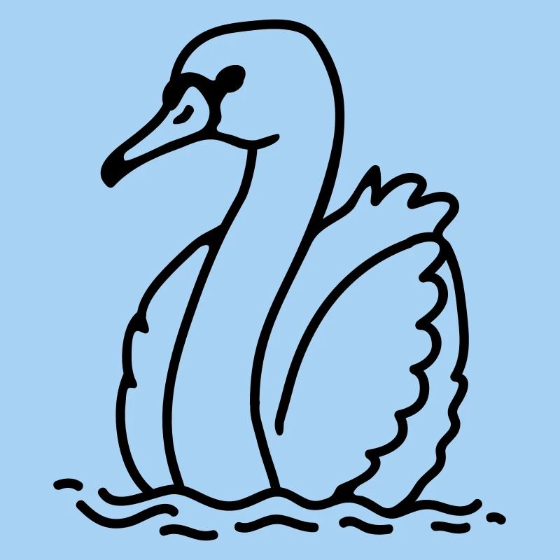 beautiful swan - line