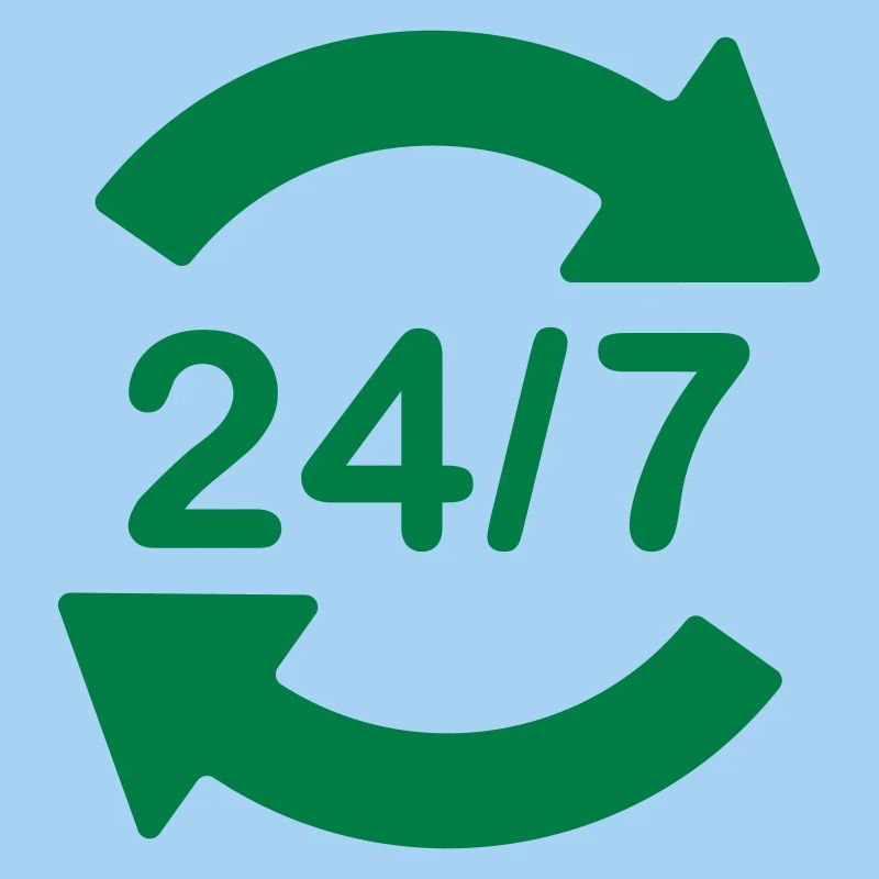 24/7 Service logo symbol