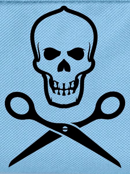 Totenkopf mit Schere