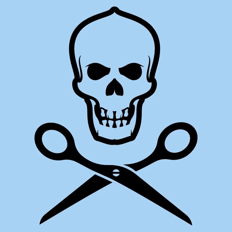 Totenkopf mit Schere