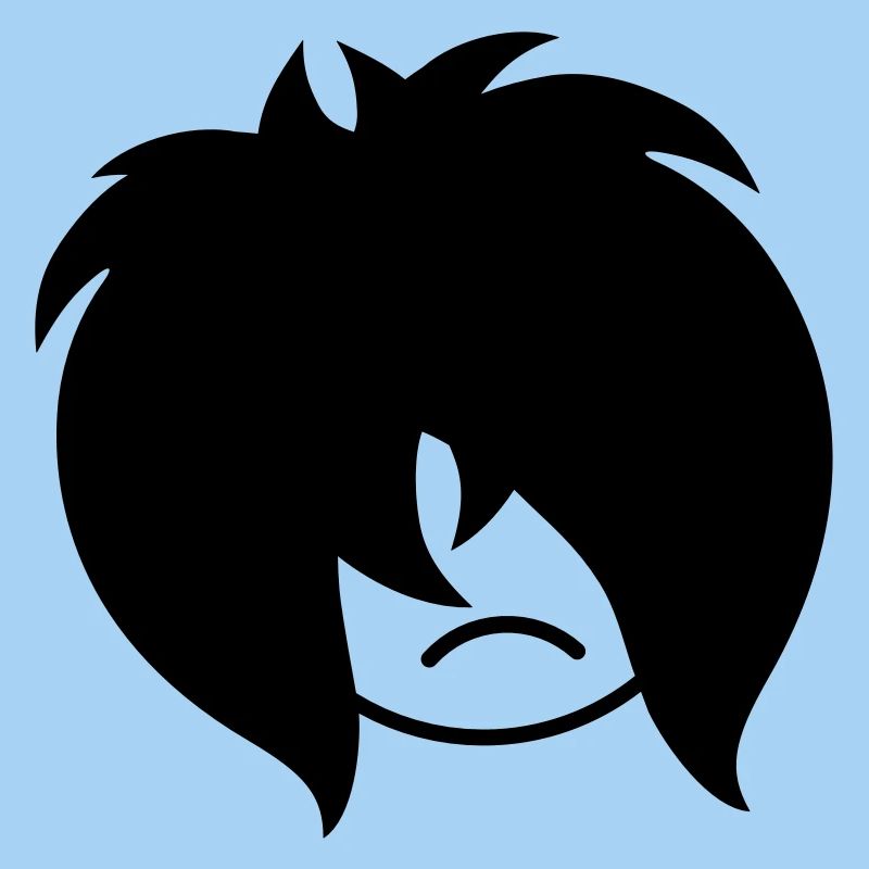 Triste malheureux emo longs cheveux noirs