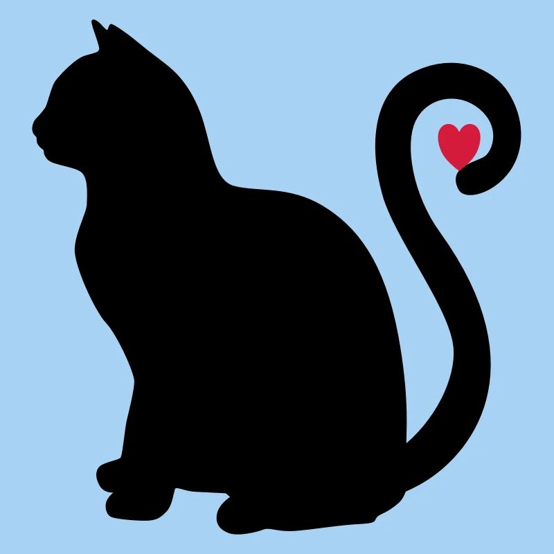 katze schwarz herz