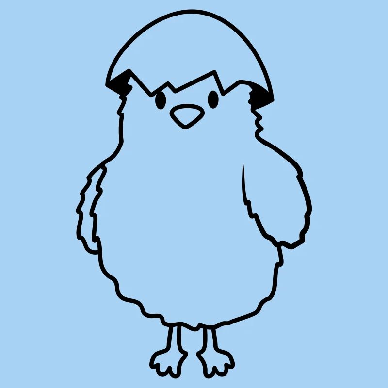 Chicks with eggshell on the head