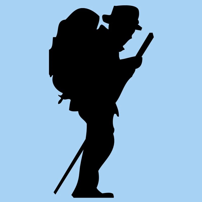 Man walker with stick