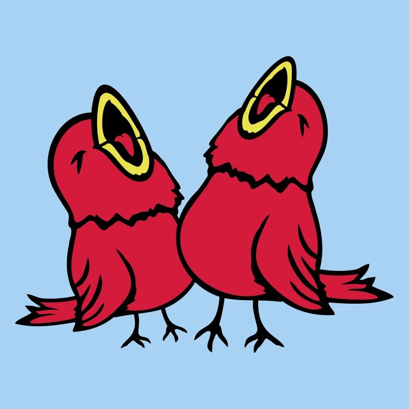 2 perruches, oiseaux chanteurs, moineaux, équipe de gazouillis