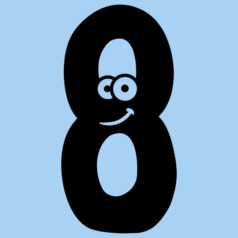 Numéro 8 huit comic animé visage fun