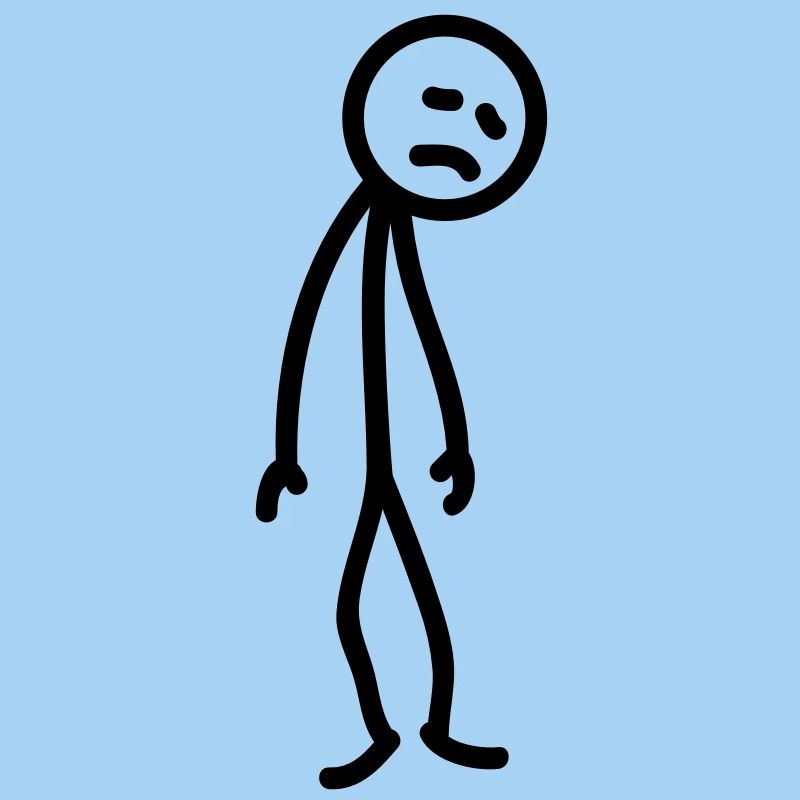 Triste figure de bâton malheureuse déprimée