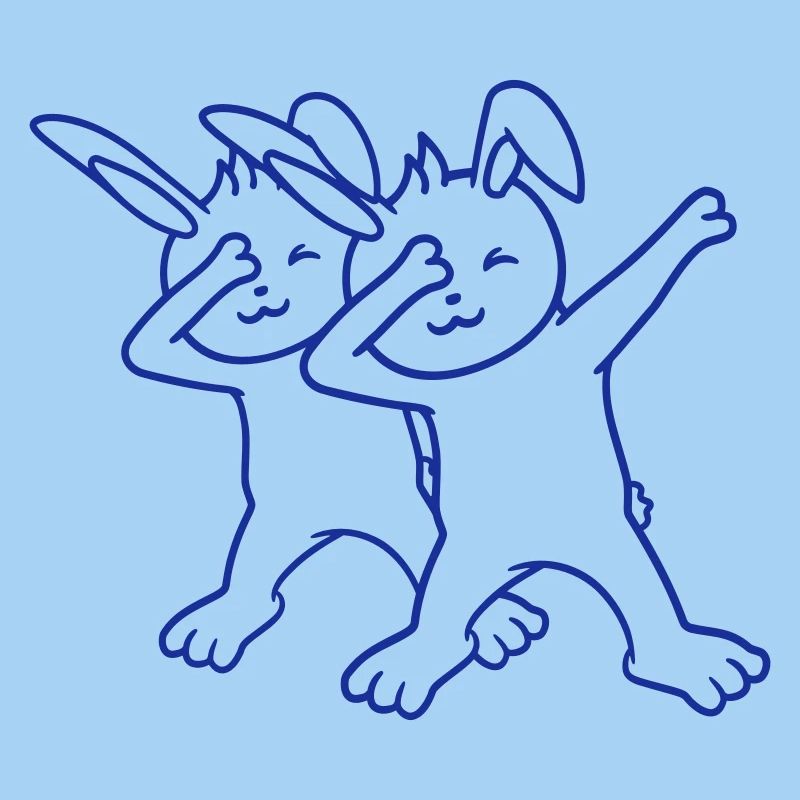 2 Hasen Dabbing Dab Dance Pose Tanzen Freunde Team