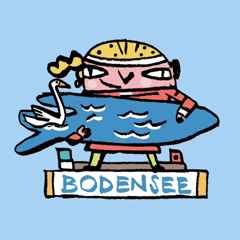Bodensee Surfer Cartoon