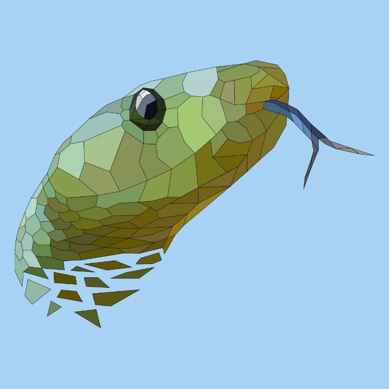 Snake Geometric Low Poly