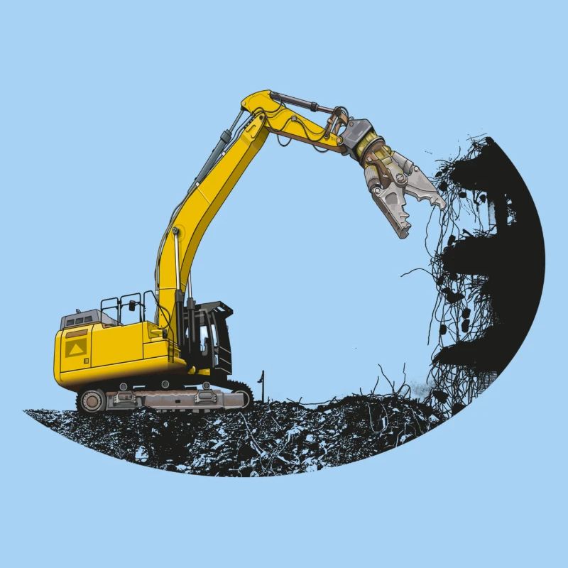Abreißbagger mit Schrottschere