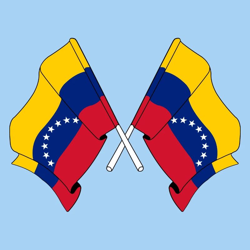 Deux drapeaux croisés du Venezuela