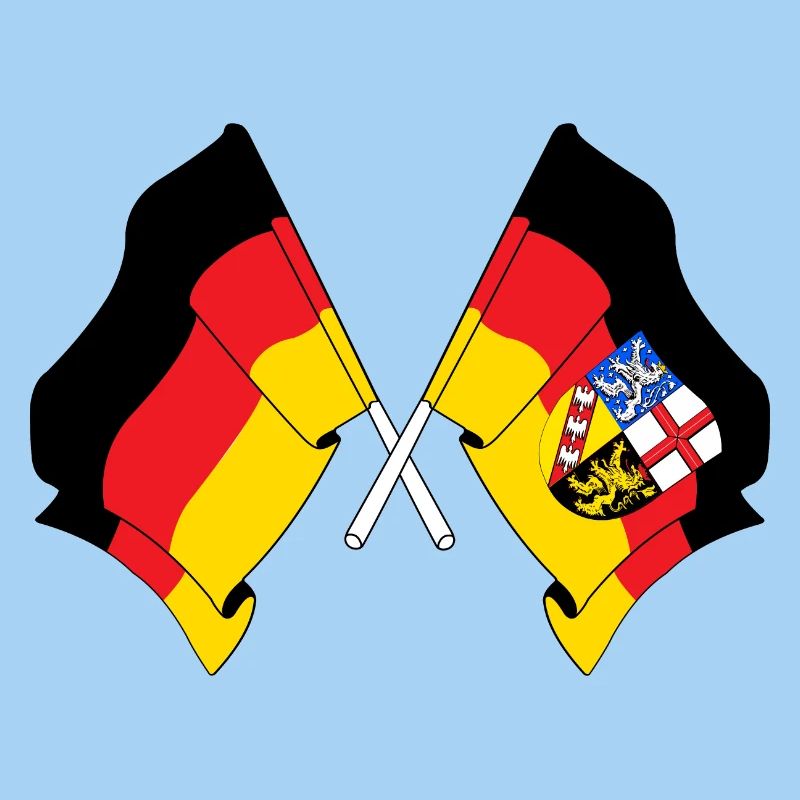 Flag Germany, Saarland crossed