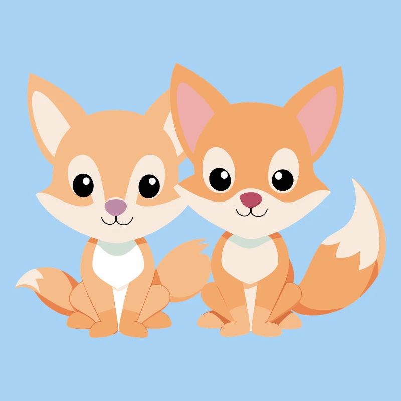 Deux petits renards amis complices