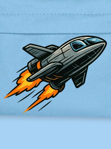 Cartoon Jet mit Flammenpropulsion