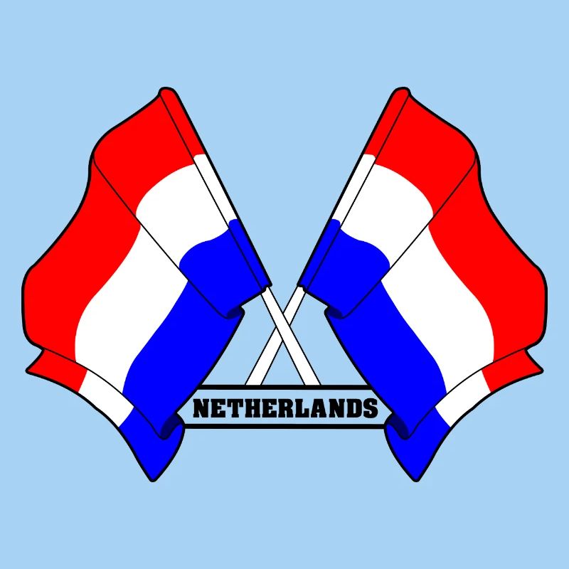 Netherlands Crossed Flags