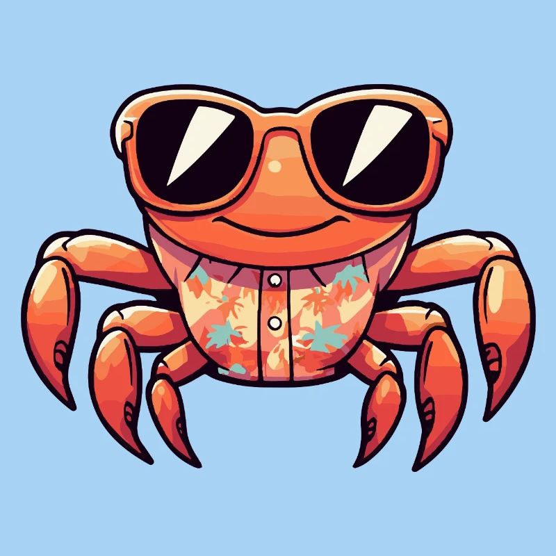 Krebs Krabbe Comic Urlaub