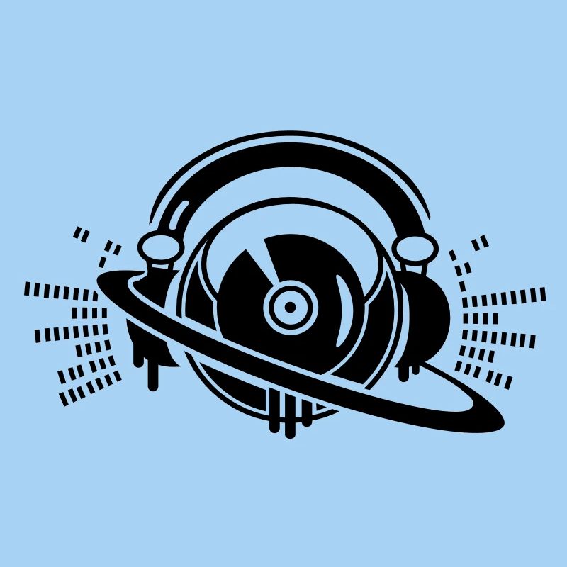 DJ- Plattenpult mit Kopfhörer Logo